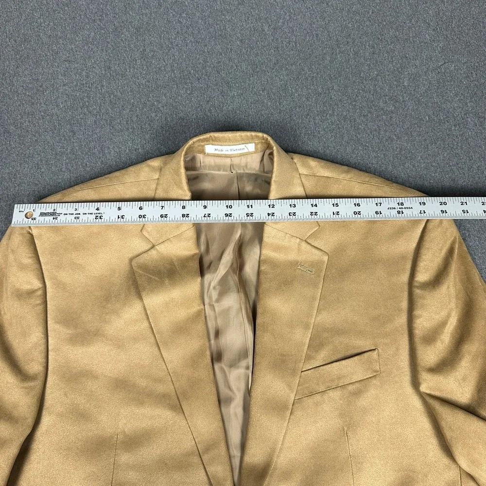 Lauren Ralph Lauren Mens 42R Tan Faux Suede Blazer Sport Coat 2 Button Jacket